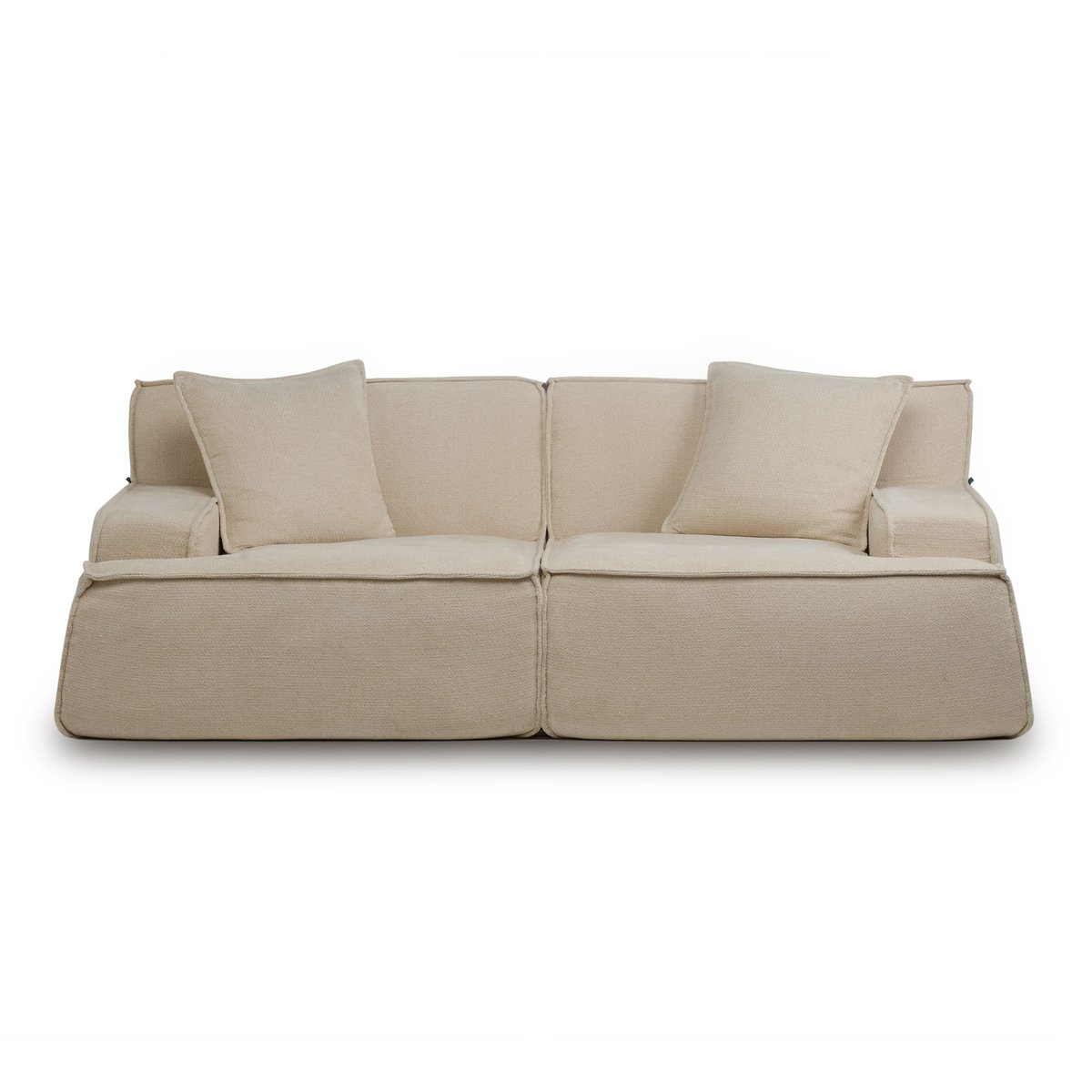 Sofa Pulum ciemnobeżowa 2osobowa rzut z przodu